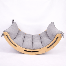 Детская качель «Балансир» с матрасиком, микровелюр светло-серый
