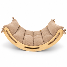 Дитяча гойдалка «Балансир» з матрасиком, вельвет бежевий