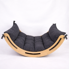 Детская качель «Балансир» с матрасиком, микровелюр темно-серый