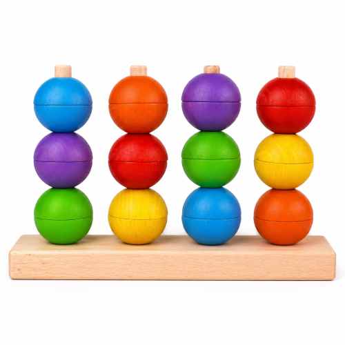 Дерев’яний сортер «Кольорові кульки», розвиваюча іграшка