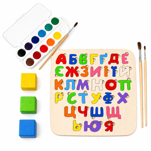 Розвиваючий пазл з літерами (український алфавіт)