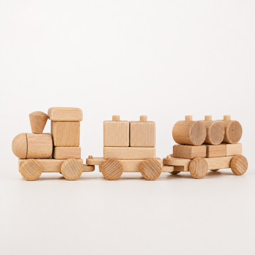 Дерев’яний ігровий набір “Потяг з вагончиками”