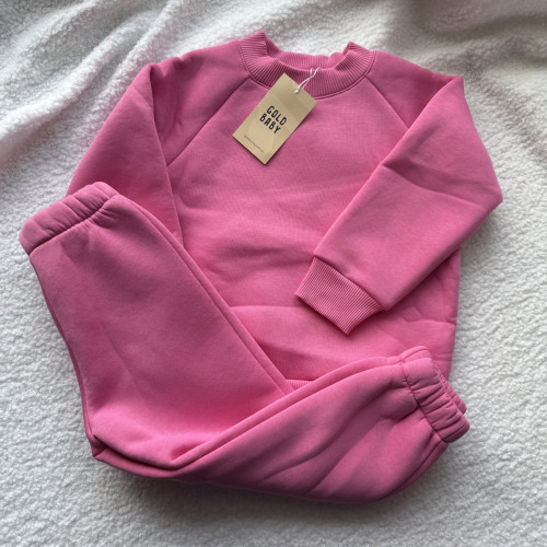 Утеплений дитячий костюм рожевого кольору 110 розмір