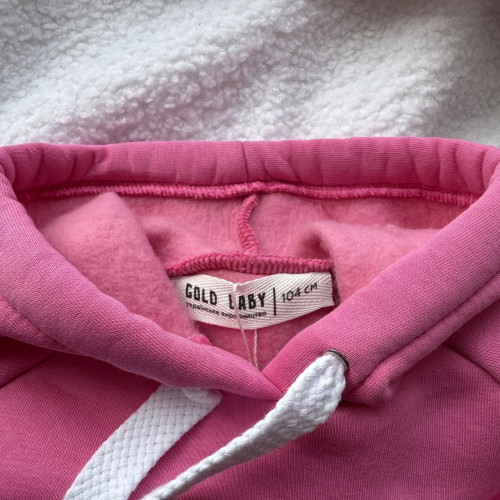 Утепленный детский костюм розового цвета 104 размер