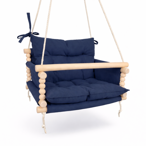 Подвесная детская качель «Джуниор», хлопок синий