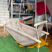 Підвісна бавовняна дитяча гойдалка «Колиханка» бежевого кольору