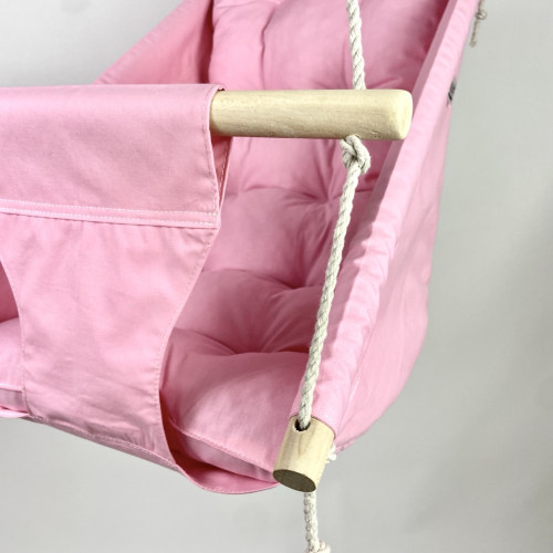 Подвесная детская качель «Колыханка», хлопок розовый