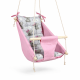 Підвісна дитяча гойдалка «Колиханка», бавовна рожева з ведмедиками з бантиком