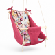 Подвесная детская качель «Колыханка», микровелюр темно-розовый с цветами