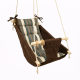 Подвесная детская качель «Колыханка», вельвет коричневый с вышивкой