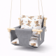 Подвесная детская качель «Стандарт», хлопок серый с мишками