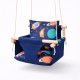 Подвесная детская качель «Стандарт», хлопок синий с космосом