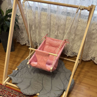 Комплект "Деревʼяна опора + Колиханка", бавовна, рожева