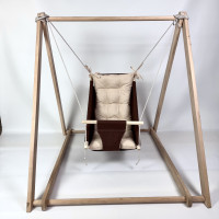 Комплект "Деревʼяна опора + Колиханка", бавовна коричнева з бежевим