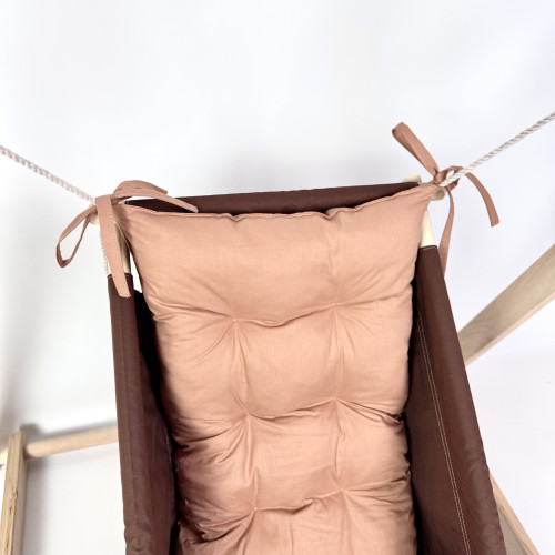 Комплект «Деревянная опора + Колыбель», хлопок коричневый с медным